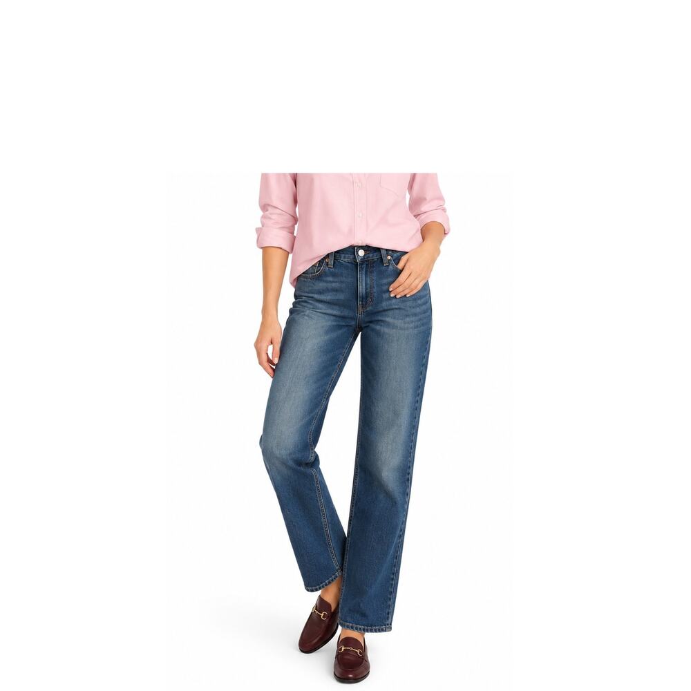 FRYE Jeans Womens Size 4 Blue Denim Straight Leg Mid Rise Medium Wash Preppy